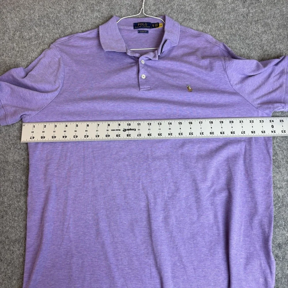 Polo Ralph Lauren Shirt Men's XL‎ Purple Short Sleeve Preppy Classic Brown Pony